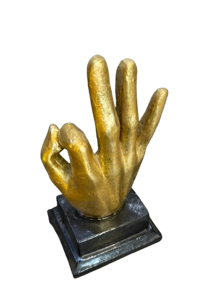 Golden Hand Sculpture - Modern Art Decor