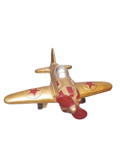 Vintage Golden Toy Airplane Model