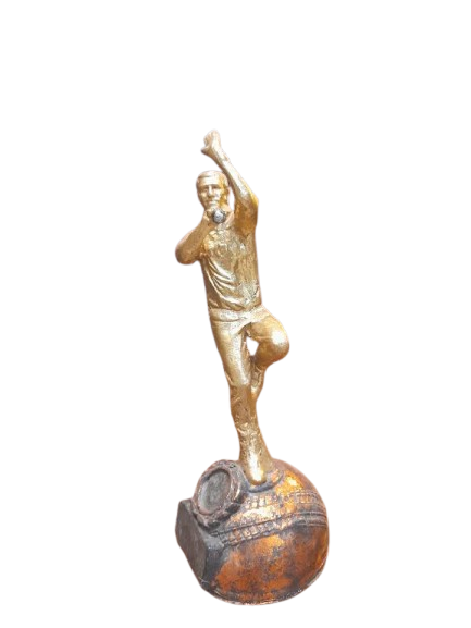 Golden Football Player Trophy Figurine