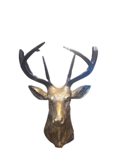 Golden Deer Head Wall Sculpture