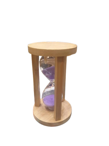 Wooden Hourglass Timer with Purple Sand