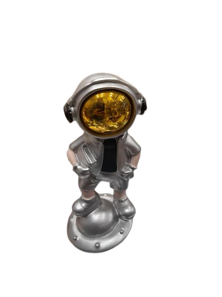 Astronaut Figure with Golden Helmet - Space Explorer Decor