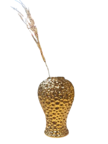 Golden Textured Decorative Vase