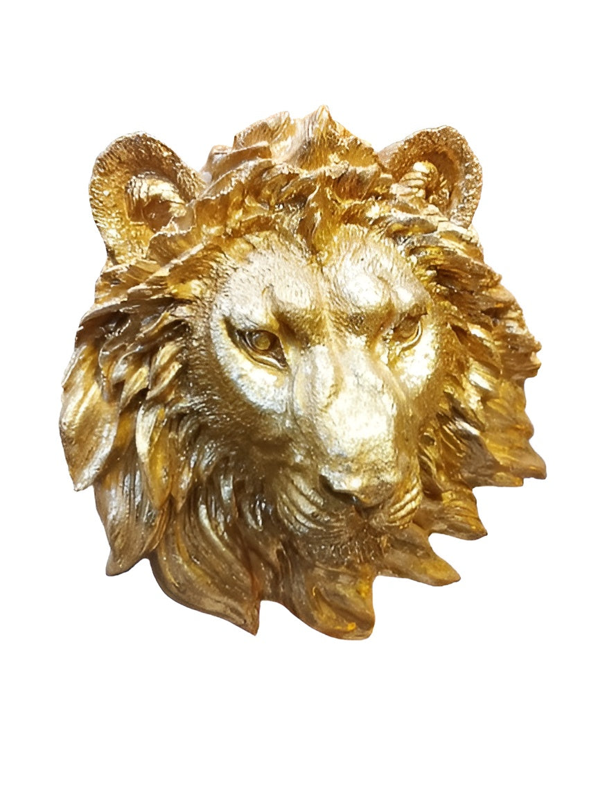 Golden Lion Head Wall Art