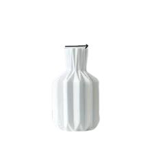 White Ceramic Ridged Vase